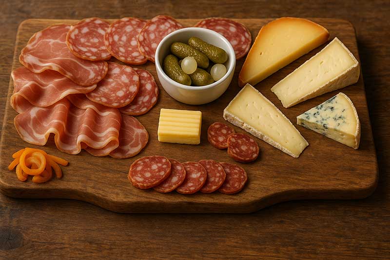 Planche charcuterie et fromage a partager