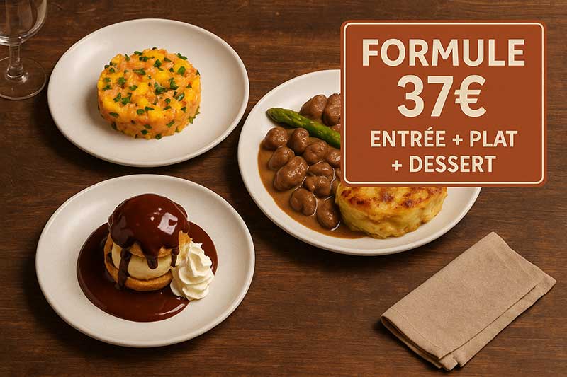 menu entree, plat, dessert 37E