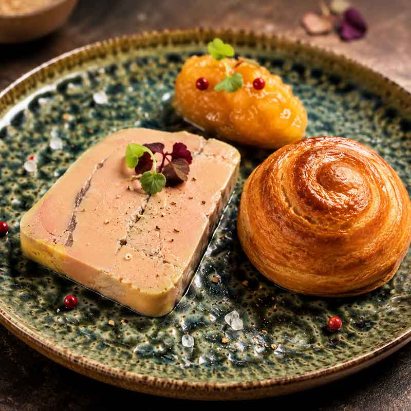 Foie gras de canard mi-cuit truffé